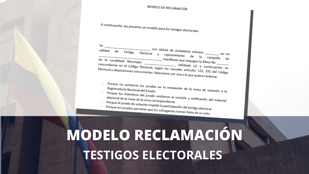 MOdelo reclamacion Testigos Electorales 2022