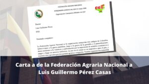Carta de la Federacion Agraria a Luis Guillermo perez