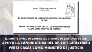 Comite Cívico de la Ladera de Cali apoya candidatura de Luis Guillermo Pérez como ministro de justicia