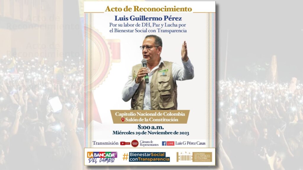 Reconocimiento a Luis Guillermo Perez